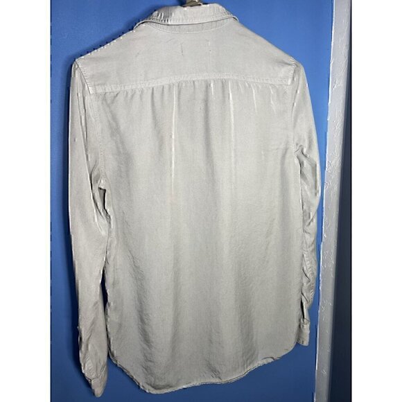 BABATON BY ARITZIA Light Gray Long Sleeve Button-Up Shirt With Dual Chest Pocket - Picture 3 of 10